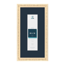 Louis Range Cream Picture, Photo & Poster Frame with Pacific Blue Mount - 50x25cm Frame for 35x10cm Photo, Cream