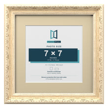Louis Range Cream Picture, Photo & Poster Frame with Ivory Mount - 10x10" Frame for 7x7" Photo, Cream