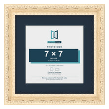 Louis Range Cream Picture, Photo & Poster Frame with Pacific Blue Mount - 10x10" Frame for 7x7" Photo, Cream