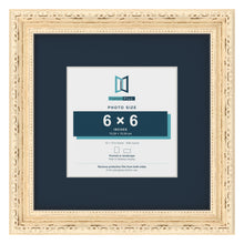 Louis Range Cream Picture, Photo & Poster Frame with Pacific Blue Mount - 10x10" Frame for 6x6" Photo, Cream