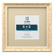 Louis Range Cream Picture, Photo & Poster Frame with Ivory Mount - 10x10" Frame for 6x6" Photo, Cream