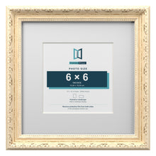 Louis Range Cream Picture, Photo & Poster Frame with White Mount - 10x10" Frame for 6x6" Photo, Cream