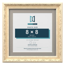 Louis Range Cream Picture, Photo & Poster Frame with Dawn Grey Mount - 10x10" Frame for 8x8" Photo, Cream