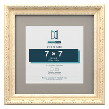 Louis Range Cream Picture, Photo & Poster Frame with Dawn Grey Mount - 10x10" Frame for 7x7" Photo, Cream