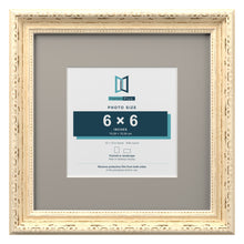 Louis Range Cream Picture, Photo & Poster Frame with Dawn Grey Mount - 10x10" Frame for 6x6" Photo, Cream