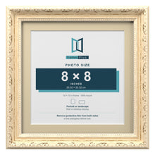 Louis Range Cream Picture, Photo & Poster Frame with Ivory Mount - 10x10" Frame for 8x8" Photo, Cream