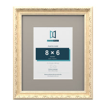 Louis Range Cream Picture, Photo & Poster Frame with Dawn Grey Mount - 12x10" Frame for 8x6" Photo, Cream