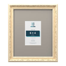 Louis Range Cream Picture, Photo & Poster Frame with Dawn Grey Mount - 12x10" Frame for 6x4" Photo, Cream