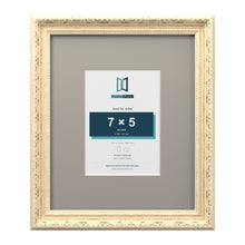 Louis Range Cream Picture, Photo & Poster Frame with Dawn Grey Mount - 12x10" Frame for 7x5" Photo, Cream