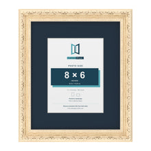 Louis Range Cream Picture, Photo & Poster Frame with Pacific Blue Mount - 12x10" Frame for 8x6" Photo, Cream