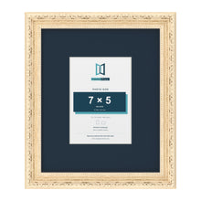 Louis Range Cream Picture, Photo & Poster Frame with Pacific Blue Mount - 12x10" Frame for 7x5" Photo, Cream