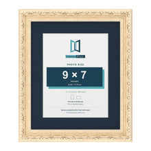 Louis Range Cream Picture, Photo & Poster Frame with Pacific Blue Mount - 12x10" Frame for 9x7" Photo, Cream
