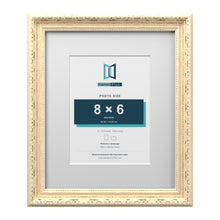 Louis Range Cream Picture, Photo & Poster Frame with White Mount - 12x10" Frame for 8x6" Photo, Cream