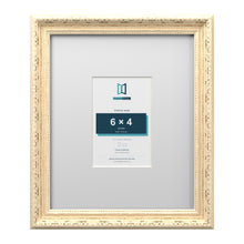 Louis Range Cream Picture, Photo & Poster Frame with White Mount - 12x10" Frame for 6x4" Photo, Cream