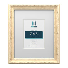 Louis Range Cream Picture, Photo & Poster Frame with White Mount - 12x10" Frame for 7x5" Photo, Cream