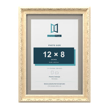 Louis Range Cream Picture, Photo & Poster Frame with Dawn Grey Mount - 14x10" Frame for 12x8" Photo, Cream