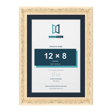Louis Range Cream Picture, Photo & Poster Frame with Pacific Blue Mount - 14x10" Frame for 12x8" Photo, Cream