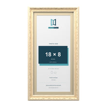Louis Range Cream Picture, Photo & Poster Frame with Ivory Mount - 20x10" Frame for 18x8" Photo, Cream
