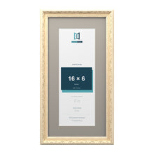 Louis Range Cream Picture, Photo & Poster Frame with Dawn Grey Mount - 20x10" Frame for 16x6" Photo, Cream