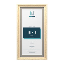 Louis Range Cream Picture, Photo & Poster Frame with Dawn Grey Mount - 20x10" Frame for 18x8" Photo, Cream