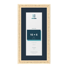 Louis Range Cream Picture, Photo & Poster Frame with Pacific Blue Mount - 20x10" Frame for 16x6" Photo, Cream