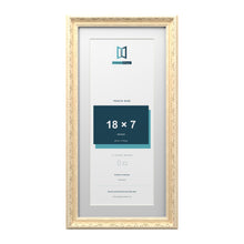 Louis Range Cream Picture, Photo & Poster Frame with White Mount - 21x10" Frame for 18x7" Photo, Cream