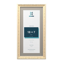 Louis Range Cream Picture, Photo & Poster Frame with Dawn Grey Mount - 21x10" Frame for 18x7" Photo, Cream