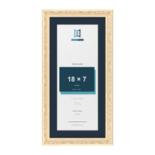Louis Range Cream Picture, Photo & Poster Frame with Pacific Blue Mount - 21x10" Frame for 18x7" Photo, Cream