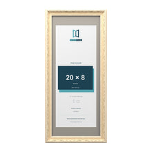 Louis Range Cream Picture, Photo & Poster Frame with Dawn Grey Mount - 24x10" Frame for 20x8" Photo, Cream