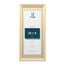 Louis Range Cream Picture, Photo & Poster Frame with Ivory Mount - 24x10" Frame for 20x8" Photo, Cream