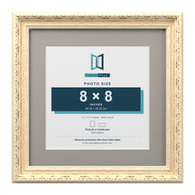 Louis Range Cream Picture, Photo & Poster Frame with Dawn Grey Mount - 11x11" Frame for 8x8" Photo, Cream