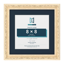 Louis Range Cream Picture, Photo & Poster Frame with Pacific Blue Mount - 11x11" Frame for 8x8" Photo, Cream