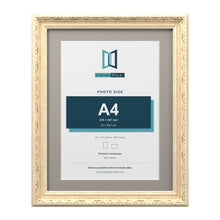 Louis Range Cream Picture, Photo & Poster Frame with Dawn Grey Mount - 14x11" Frame for A4 Photo, Cream