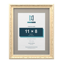 Louis Range Cream Picture, Photo & Poster Frame with Dawn Grey Mount - 14x11" Frame for 11x8" Photo, Cream