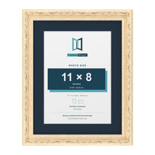 Louis Range Cream Picture, Photo & Poster Frame with Pacific Blue Mount - 14x11" Frame for 11x8" Photo, Cream