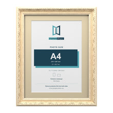 Louis Range Cream Picture, Photo & Poster Frame with Ivory Mount - 14x11" Frame for A4 Photo, Cream
