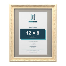 Louis Range Cream Picture, Photo & Poster Frame with Dawn Grey Mount - 14x11" Frame for 12x8" Photo, Cream