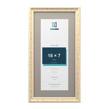 Louis Range Cream Picture, Photo & Poster Frame with Dawn Grey Mount - 22x11" Frame for 18x7" Photo, Cream