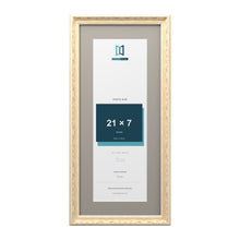 Louis Range Cream Picture, Photo & Poster Frame with Dawn Grey Mount - 25x11" Frame for 21x7" Photo, Cream