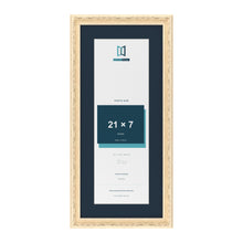 Louis Range Cream Picture, Photo & Poster Frame with Pacific Blue Mount - 25x11" Frame for 21x7" Photo, Cream