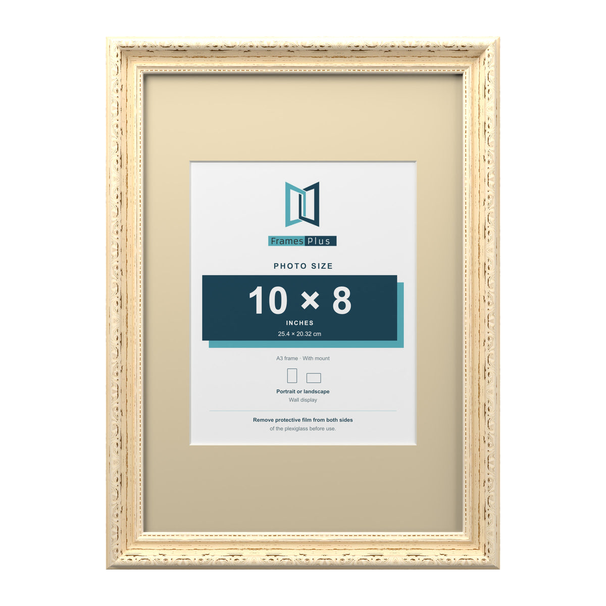 Louis Range Cream Picture, Photo & Poster Frame with Ivory Mount - A3 Frame for 10x8" Photo, Cream
