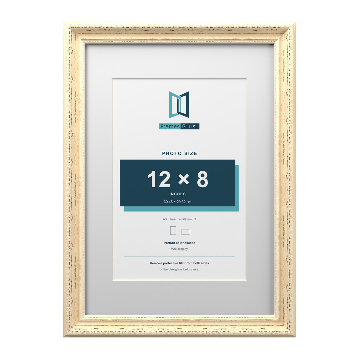 Louis Range Cream Picture, Photo & Poster Frame with White Mount - A3 Frame for 12x8" Photo, Cream
