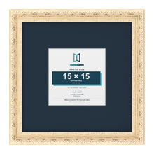 Louis Range Cream Picture, Photo & Poster Frame with Pacific Blue Mount - 30x30cm Frame for 15x15cm Photo, Cream