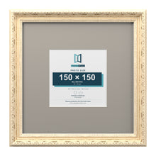 Louis Range Cream Picture, Photo & Poster Frame with Dawn Grey Mount - 30x30cm Frame for 15x15cm Photo, Cream