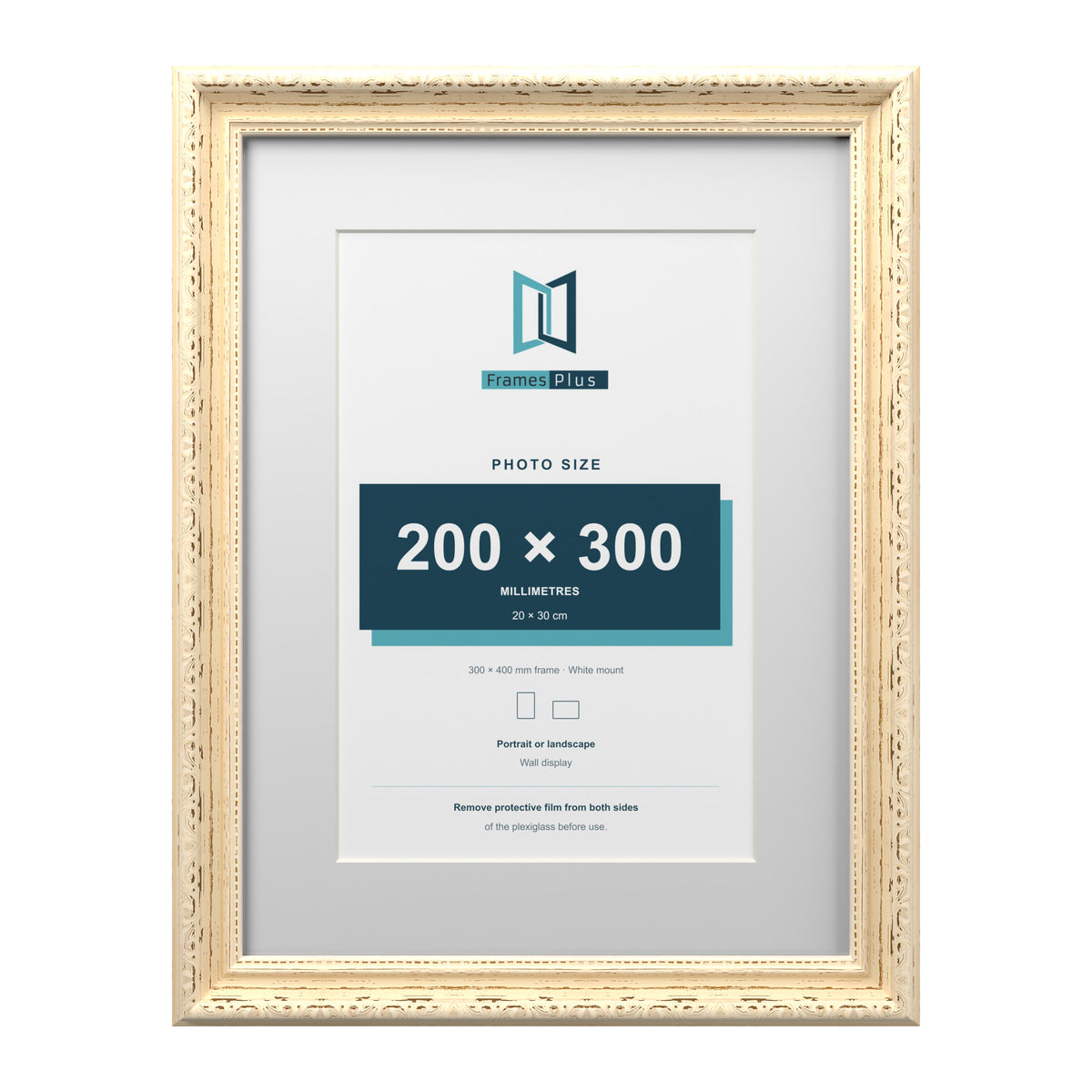 Louis Range Cream Picture, Photo & Poster Frame with White Mount - 40x30cm Frame for 30x20cm Photo, Cream