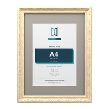 Louis Range Cream Picture, Photo & Poster Frame with Dawn Grey Mount - 40x30cm Frame for A4 Photo, Cream
