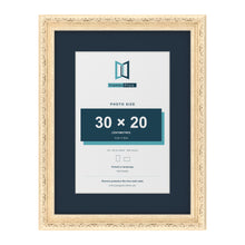 Louis Range Cream Picture, Photo & Poster Frame with Pacific Blue Mount - 40x30cm Frame for 30x20cm Photo, Cream