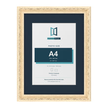 Louis Range Cream Picture, Photo & Poster Frame with Pacific Blue Mount - 40x30cm Frame for A4 Photo, Cream