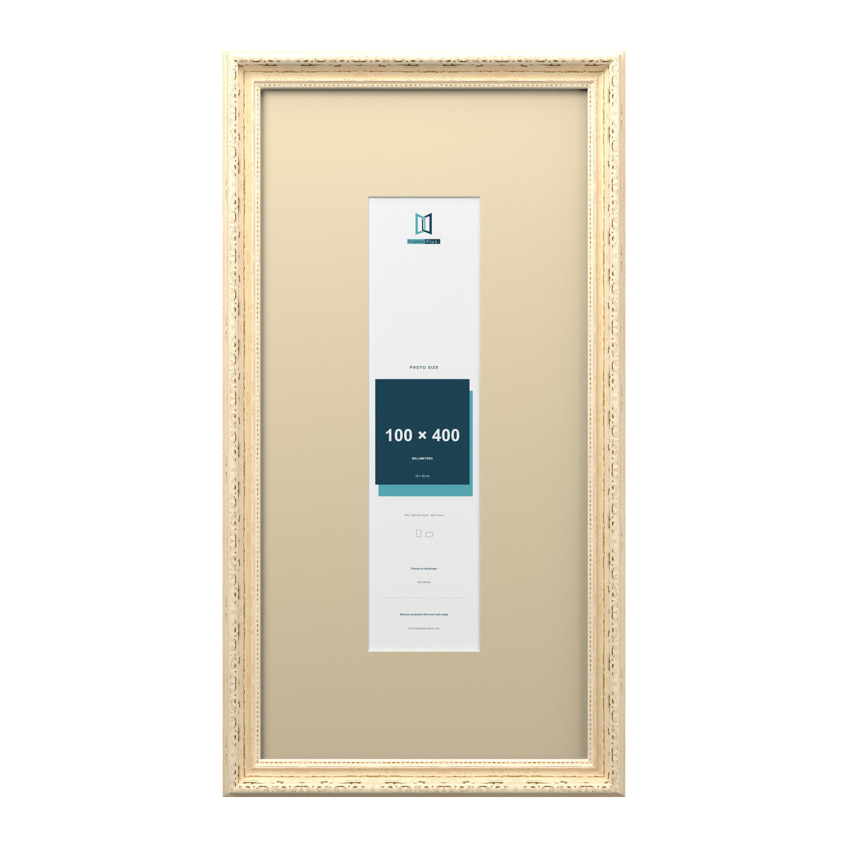 Louis Range Cream Picture, Photo & Poster Frame with Ivory Mount - 60x30cm Frame for 40x10cm Photo, Cream