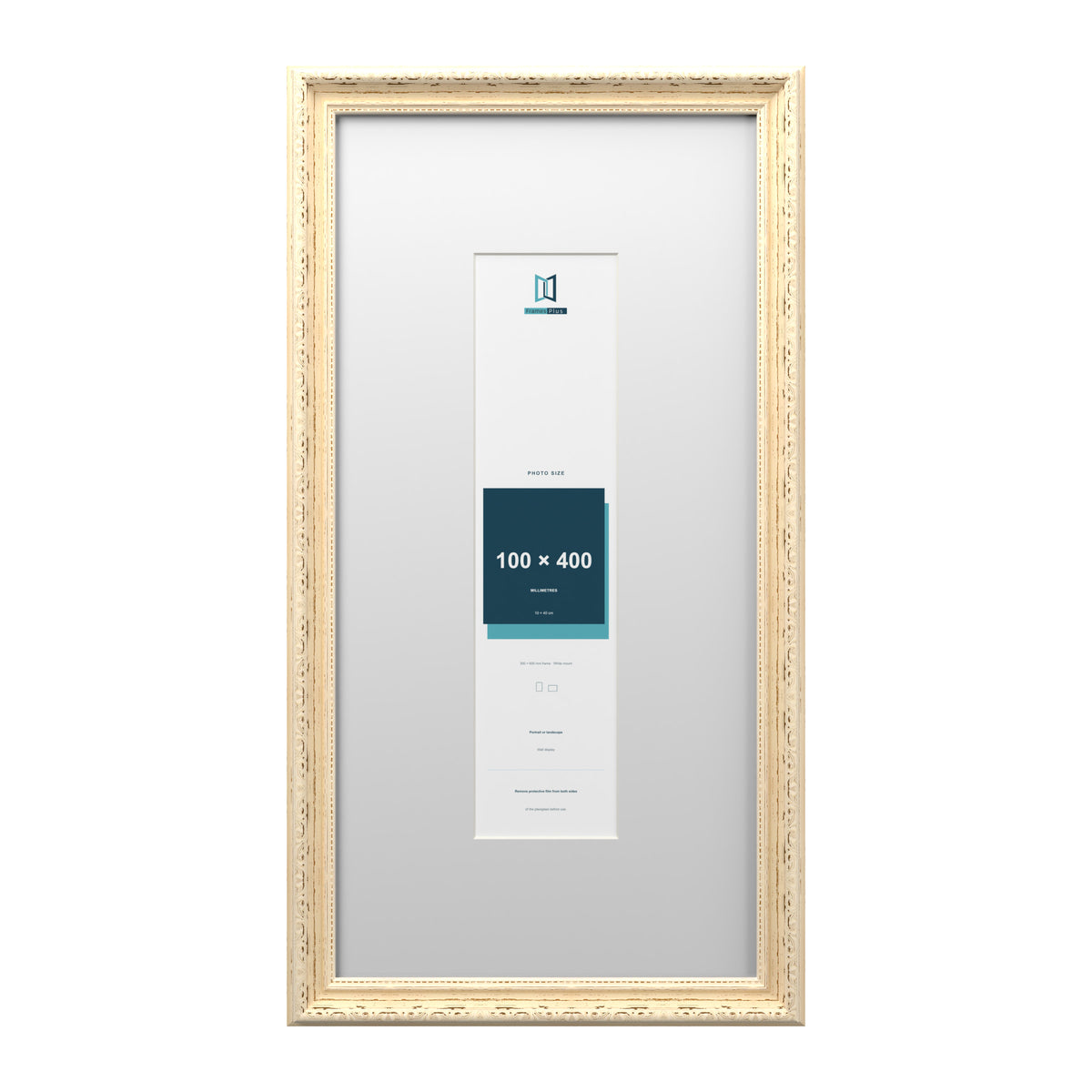 Louis Range Cream Picture, Photo & Poster Frame with White Mount - 60x30cm Frame for 40x10cm Photo, Cream